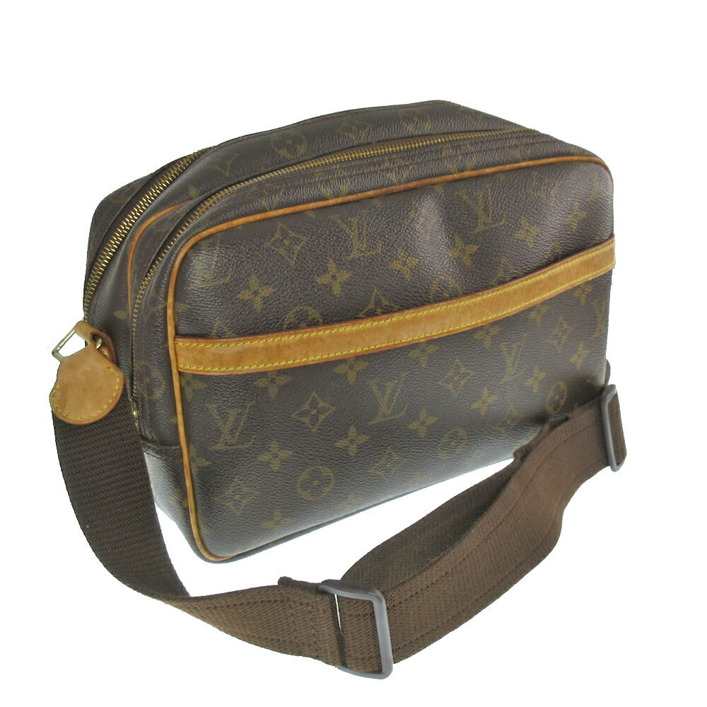 LOUIS VUITTON Reporter Monogram Canvas Brown Shoulder Bag Crossbody Handbag